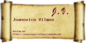 Joanovics Vilmos névjegykártya